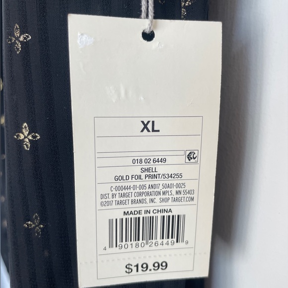 TARGET - NWT sleeveless blouse black with gold detail - Picture 3 of 3